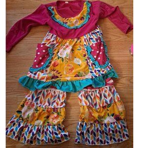Fall Colors Harvest Holiday 2 Pc Pant Set